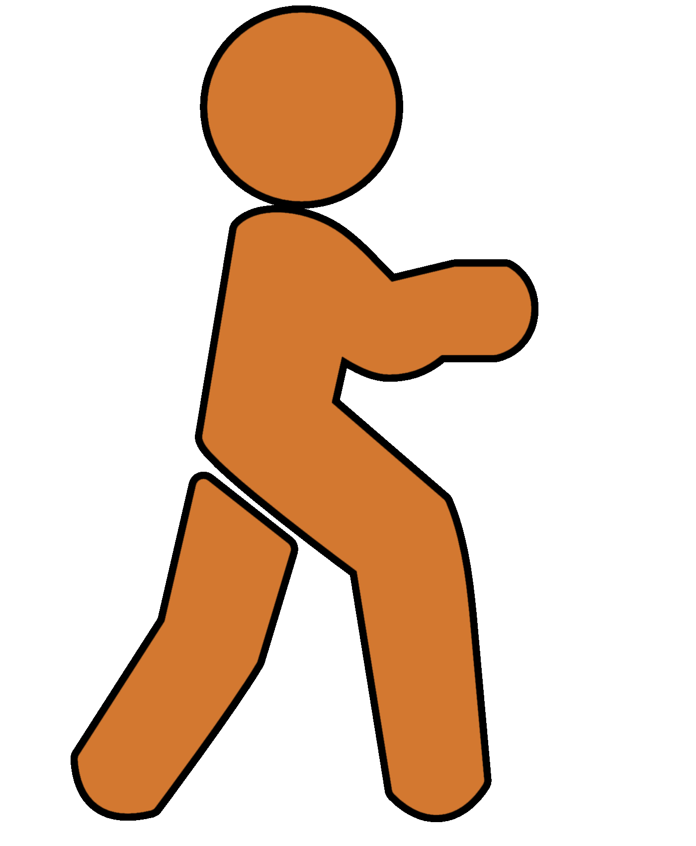 An animated sneaking stick person